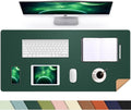 AFIING Cork Desk Mat, Dark Green, 35.4" x 17",Desk pad Protector | Dual-Sided Cork & PU Leather, Large Mouse Pad, Non-Slip & Waterproof