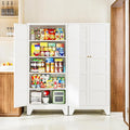 Letaya 72" H Metal Storage Cabinet with 2 Doors and 4 Shelves,Tall Kitchen Pantry Cabinets,Utility Pantry Organizers for Cupboard/Dining/Bathroom/Home Office/Garage (Black, 72" H x 18" D x 33.5" W)