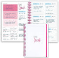 Weekly Planner Spiral Bound Notebook A5 - Undated Planner - To Do List Notebook - Habit Tracker - 52 Weeks - Daily Planner Undated for Home Work Office Business - Goal Planner - Cute Planner - Pink