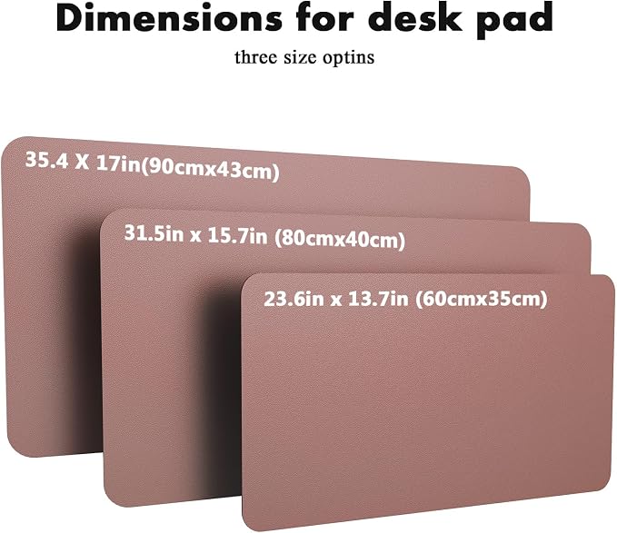 YSAGi Double-Sided Desk Pad, 23.6"x13.7" Leather Desk Mat, Eco Cork Desk Pad Protector, Large Mouse Pad for Desk, Waterproof Desk Blotter Pad, Desk Writing Pad for Office Work/Home(Pale Mauve/Cork)