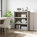 GarveeHome 3 Tier Farmhouse Bookcase, 39.9 in Tall Book Shelf with Storage, Wooden Bookshelves 3 Shelf Display Shelvesfor Home Office, Living Room, Bed Room (Grey, 39.9 in H x 31.5 in W x 12.8 in D)