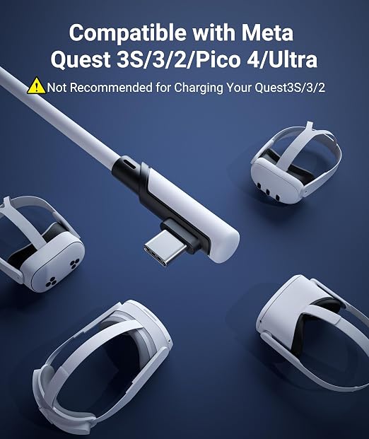 Syntech Link Cable 16FT for PCVR Compatible with Oculus/Quest 3/Meta Quest 3S, Quest2/Pro/Pico 4/Ultra Accessories and PC/SteamVR, High Speed PC Data Transfer, USB 3.0 to USB C Cable for VR Headset