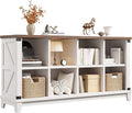 EnHomee 8-Cube Storage Organizer, Farmhouse Bookshelf, Display Shelf for Living Room, Bedroom, Home Office, White