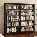 71" Expandable Combination Metal Bookshelf, 5 Tier Library Bookcase with Adjustable Shelves, Heavy Duty Bookshelves and Bookcases, Modern Book Shelf Tall Book Case/Shelves (73" W, Black)