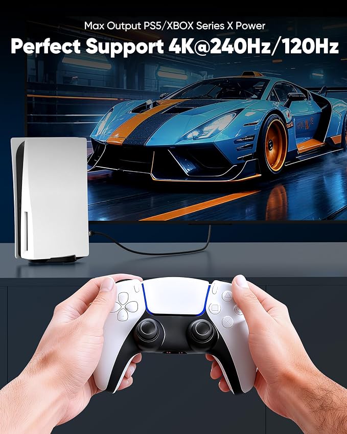 Capshi 16K HDMI Cable 2.2 6.6ft, 4K@480Hz, 8K@120Hz, 96Gbps High Speed Cord for PS5/4, TV, Gaming Console, Monitor, Support HDR, eARC, DTS:X, HDCP 2.2 & 2.3, Braided, Grey