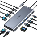 USB C Docking Station Dual Monitor HDMI for Dell HP, Laptop Docking Station 3 Monitors Triple Display USB C Hub Dock to 2 HDMI 4K,DP,Ethernet,6 USB,PD,SD/TF, Audio, USB C Adapter 14 in 1 for Lenovo
