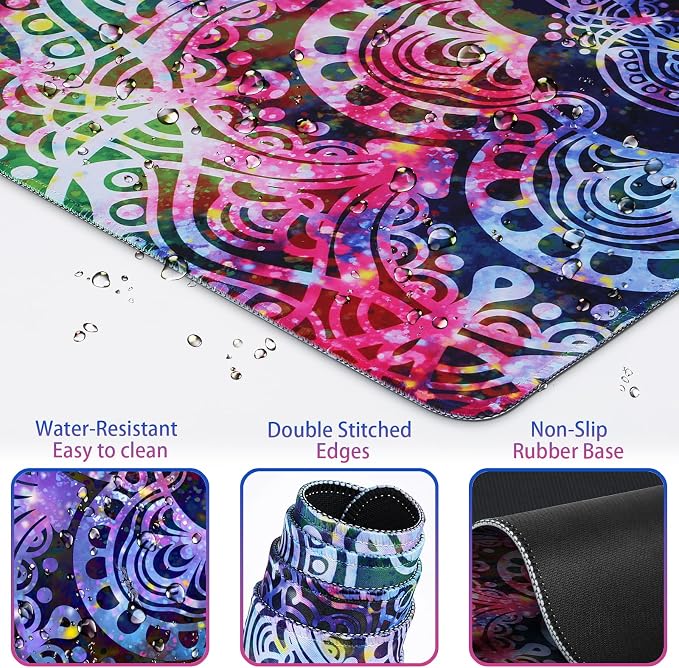 Mouse Pad with Wrist Rest, 4-in-1 Large Mousepad+Keyboard Wrist Rest+Mouse Pad Wrist Support+Cup Pad Set,Ergonomic Anti-Slip,Memory Foam Desk Mat for Home Office Gaming(35.4×15.7in)