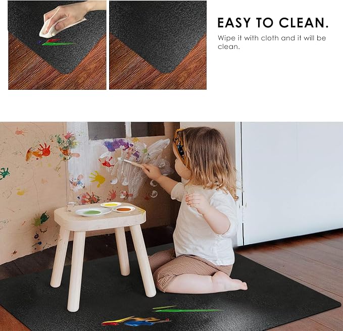 Kuyal Chair mat for Hardwood Floor 36 x 55 inches Rectangle Floor Mats Wood/Tile Protection Mat for Office & Home, Black