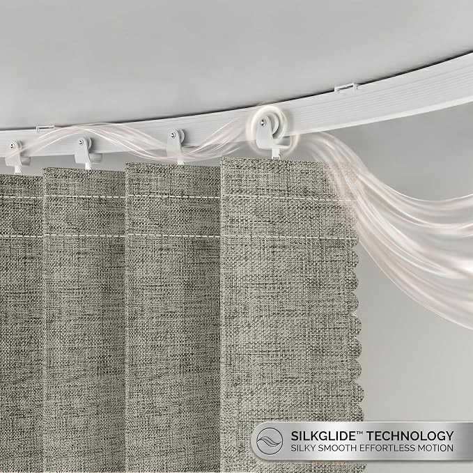 JILRON Folding Accordion Partition Divider with Ceiling Track - Hanging Room Curtain, Quick Setup(Grey 100" W x 108" L-Pack of 1)