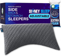 Sidney Sleep Adjustable Curved Pillows for Neck and Shoulder Support with Extra Shredded Fill - Cervical Contour Pillow for Side and Back Sleepers. Standard Size 19" x 26" CertiPUR-US Certified (Grey)