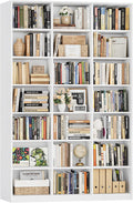 HOSTACK 86" H Triple Wide Bookshelf and Bookcase, 7 Tier Tall Bookshelf with Storage, Large Bookcase with 21 Open Display Storage Shelves, Wood Book Shelf Media CD DVD Storage for Living Room, White