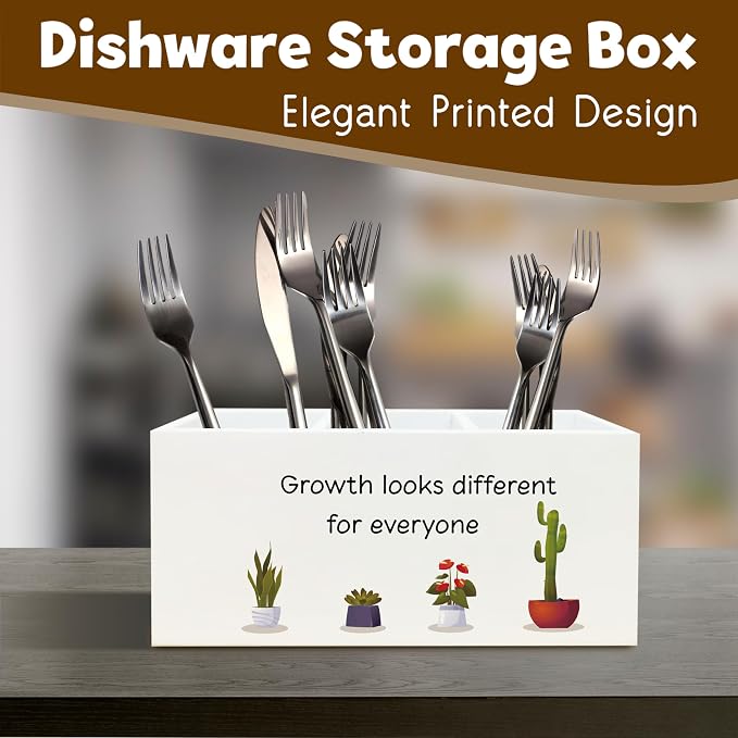 Growth Looks Different for Everyone Inspirational Mental Health Pen Holder for Desk, Motivational Plant Wooden Pen Pencil Holder Organizer for Therapist Counselor Office Desk Accessories