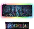 Cyberpunk Circuit RGB Gaming Mouse Pad – 31.5"x11.8" Large LED Desk Mat with Futuristic Circuit Board Design, Non-Slip Rubber Base & Durable Stitched Edge for PC & Laptop Setup(06)