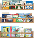 AZSKY Light Walnut Floating Nursery Shelves, Wall Mounted Book Shelves Nursery Kids Room Decor 24 Inch, Toddler Bookshelf for Bathroom Living Room Kitchen Spice Rack a Set of 3