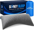 Sidney Sleep Adjustable Curved Pillows for Neck and Shoulder Support with Extra Shredded Fill - Cervical Contour Pillow for Side and Back Sleeper - King Size - 19" x 36" CertiPUR-US Certified (Grey)