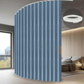 JILRON Accordion Partition Curtain with Ceiling Track - Space-Saving Room Divider, Tool-Free Installation(Blue 100" W x 108" L-Pack of 1)