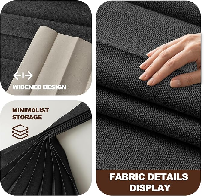 JILRON Accordion-Style Room Divider with Ceiling Track - Foldable Partition Curtain, Easy Installation(Black 180" W x 84" L-Pack of 1)