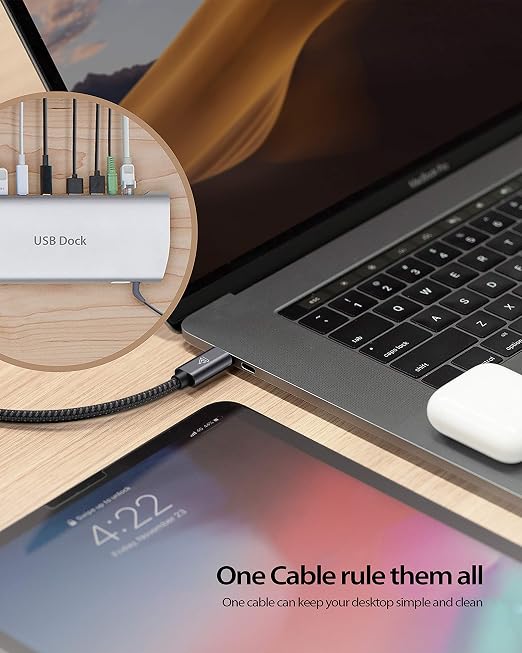 Faracent USB Type C Extension Cable (6.6FT/2M), USB 3.2 Type C Male to Female Extension Charging & Sync for MacBook M4/M3/M2/M1 Pro, iPad mini Pro, Dell XPS Surface Book Grey 2 Packs