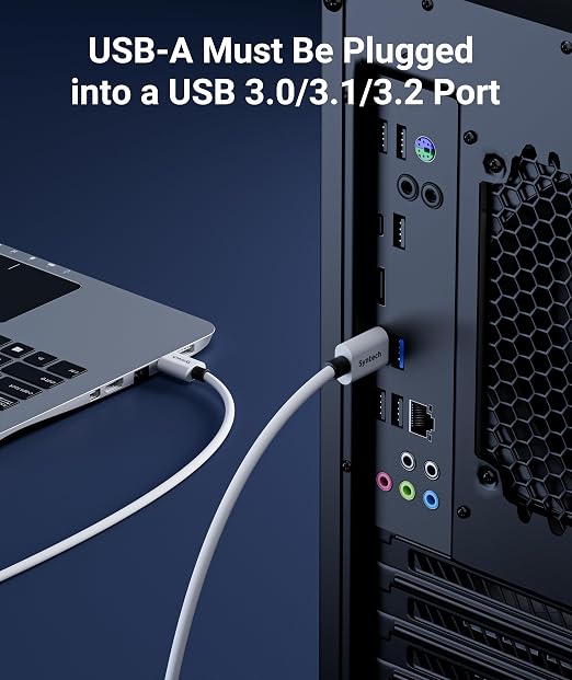 Syntech Link Cable 20 FT Compatible with Oculus/Meta Quest 3/Meta Quest2/Pro/Pico 4/Ultra Accessories and PC/SteamVR, High Speed PC Data Transfer, USB 3.0 to USB C Cable for VR Headset