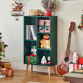 LEYAOYAO 5 Cube Bookshelf 3-Tier Bookcase with Legs,Mint Dark Green Kids Book Shelf Cute Storage Organizer,Free Standing Open Toy Shelves Wood Bookshelves,Display Bookcases for Bedroom,Living Room