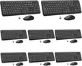 Wireless Keyboard and Mouse Combo, Full Size Silent Ergonomic Keyboard and Mouse, Long Battery Life, Optical Mouse, 2.4G Lag-Free Cordless Mice Keyboard for Computer, Mac, Laptop, PC, Window(8 Pack)