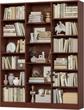 FACBOTALL Triple Wide Bookshelf, 6 Tier Large Bookshelf, Bookcase with 17 Open Display Shelves, 74'' Tall Bookcases and Bookshelves for Living Room, Home Office, Library, Cherry