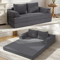 COMAX Convertible Sofa Bed, Folding Floor Couch Corduroy Fold Out Couch Bed Futon Sleeper Mattress with Pillows, Boneless Sofa Lounge Loveseat for Living Room, Grey