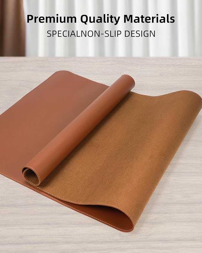 Extra Large Desk Mat - 63"x 17" Non-Slip Desk Pad for Office and Home - Ideal for Large Mouse Pad and Desk Mats on Top of Desks(Brown)
