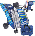 Ultimate Buggy Beach Cart with Big Wheels for Sand, Wide Wheel Wagon with Insulated Cooler Bag, Body Board and Umbrella Holder, 100 lbs Capacity