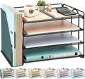 gianotter 4-Tier Paper Organizer With Magazine Holder, Desk Organizers and Accessories, Desk Accessories & Workspace Organizers, File Organizer for Office Supplies Storag (Black, 4-Tier)