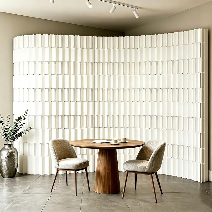 Modern Folding Room Divider for Space Separation, 5.2ft Tall Honeycomb Accordion Privacy Screen, Kraft Paper Portable Freestanding Partition Wall, No Drilling (Style-C, L157.5 x H78.7 Inch)