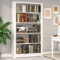 VASAAOSD White Bookshelf, 5 Tier Tall Bookshelf, Metal Bookshelves and Bookcases with Adjustable Shelves, Large Bookshelf Open Display Shelves with for Study, Office, Corner (69" H)