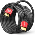 JSAUX 10K Long HDMI Cable 25FT 48Gbps 8K & 4K HDMI2.1 Ultra High Speed Cord (8K@60Hz 7680x4320, 4K@120Hz) eARC HDR10 HDCP 2.2 & 2.3 3D, Compatible with PS5/PS4/X-Box/Roku TV/Blu-ray/LG/Samsung QLED