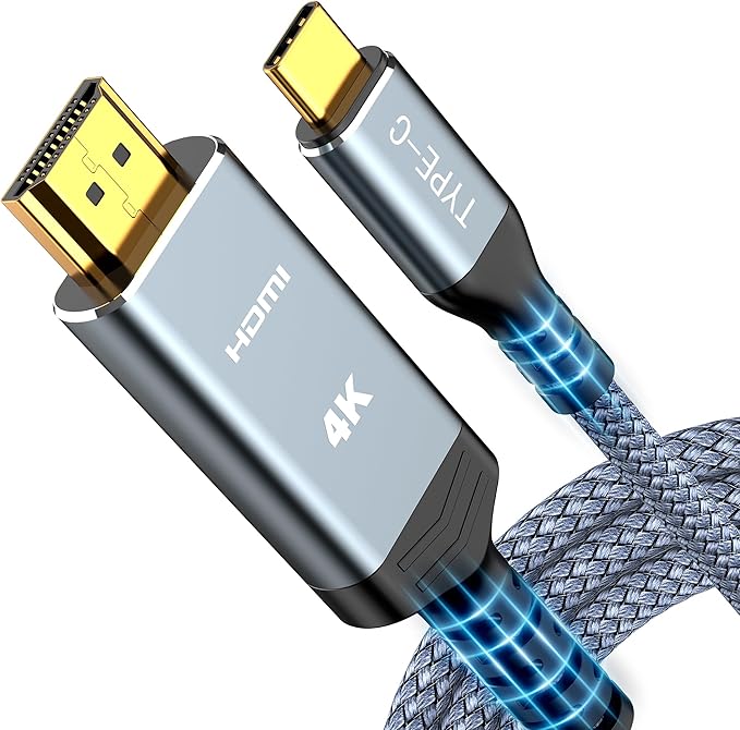 Highwings USB C to HDMI Cable @60Hz, USB-C (4K HDMI) 10 feet, [Thunderbolt 3/4 Compatible] Type-C to HDMI Cord for iPhone 16/15 Series, MacBook Pro/Air, iPad, Surface, Galaxy, XPS, and More