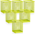 Segarty Pen Cup Holder, 6 Pack Square Light Green Pen Holder for Desk, Cute Mesh Pencil Cups Containers for Marker, Office Supply, School Students, Home, Desktop Accessories Storage Organizer