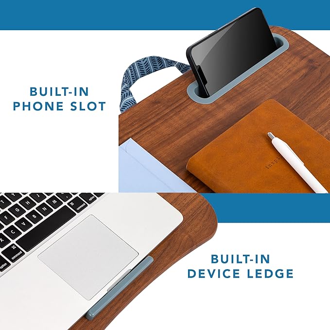 LAPGEAR Designer Lap Desk with Phone Holder and Device Ledge - Arrow Stripes - Fits up to 15.6 Inch Laptops - Style No. 45411