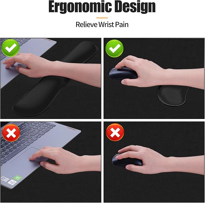 Leather Desk Pad, Black Desk Mat, Non-Slip Desk Protector Mat, Leather Desk Blotter, Computer Desk Pad, Waterproof Desk Mat for Home Office and Decor(31.5×15.7 Inches)