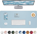 AFIING Desk Pad Protector 23.6" x 13.7" - Non-Slip Waterproof PU Leather Desk Mat for Mouse, Keyboard, Laptop, Office and Home Workspace (Light Blue)