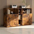File Cabinet with Password Lock, Wood Lateral Filing Cabinet for Letter/A4 Files, 3 Drawer with Door, Printer Stand with Open Shelves for Home Office