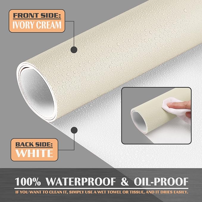 K KNODEL Large Office Leather Desk Mat, Mouse and Keyboard Pad, Computer and Laptop Mat, Desktop Protector and Cover, Writing Pad and Blotter (31.5"x15.7", Ivory Cream)