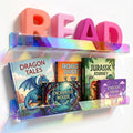 24 inches Iridescent Acrylic Bookshelf for Kids, Wall Mounted Kids Display Book Shelves for Room Nursery Toddler Classroom (2 Packs)