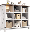 EnHomee 9 Cube Storage Organizer and Shelf, Cube Shelf with Storage,White Bookshelf for Bedroom and Home Office