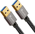 USB to USB Cable 10 ft, USB 3.0 Male to Male Type A to Type A Double Sided USB Cord for Data Transfer Compatible with Hard Drive, Laptop, DVD Player, TV, USB 3.0 Hub, Monitor and More
