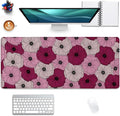 Abstract Floral Mouse Pad Desk Pad,Boho Art Flowers Extended Gaming Mouse Mat with Stitched Edges Non-Slip Waterproof Rubber Base Mous Mat for Office Home Game Desk Pad(27.5X11.8 in)
