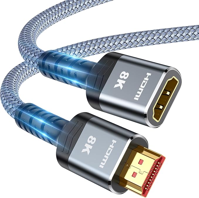 Highwings 8K 4K HDMI Extender Cable, Short HDMI Extension Cable 2.1 4K@30Hz/ 60Hz/ 120Hz, Ultra high Speed HDMI Adapter Male to Female Compatible with PS5 Roku Stick Blu Ray Player HDTV Laptop 5FT