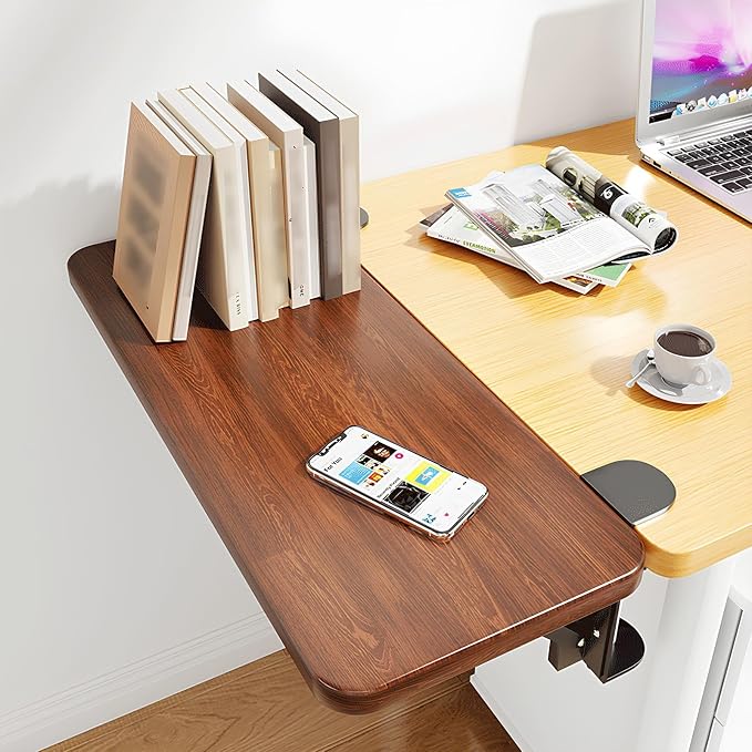 Ergonomics Desk Extender Tray Wooden Desk Extender, Large Size Foldable Keyboard Drawer Tray Can Be Used As Armrests Shelves Desktop Extensions for Home and Office(60 * 20cm)