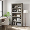 GarveeHome 5 Tier Farmhouse Bookcase, 67.4" Tall Book Shelf with Storage, Wooden Bookshelves 5 Shelf Display Shelves for Home Office(67.4" H x 31.5" W x 12.8" D) (Grey, 67.4" H x 31.5" W x 12.8" D)