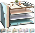 gianotter 4-Tier Paper Organizer With Magazine Holder, Desk Organizers and Accessories, Desk Accessories & Workspace Organizers, File Organizer for Office Supplies Storag (Wood, 4-Tier)