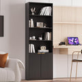 INNOD 69" Tall Book Shelve Bookcases with Doors, Floor Standing 6 Shelf Display Shelves, Freestanding Shelving Unit with Closed Doors for Storage, Home Decor Furniture for Living Room Home Office