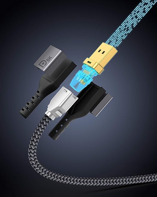 VESA Certified DisplayPort Cable 1.4, Maxonar 8K 4ft/1.2M DP Cable Cord (8K@60Hz, 4K@144Hz, 1080P@240Hz) Display Port HBR3 32.4Gbps, HDCP 2.2 for Odyssey G9 CHG90, PC, Laptop, TV Gaming Monitor - Grey